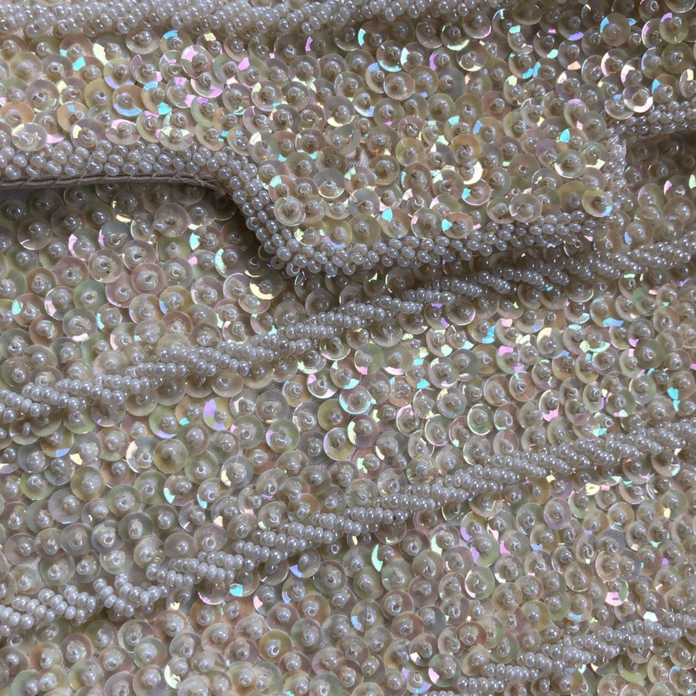 Vintage 50s 60s Beaded Sequin Handmade Handbag Hong Kong Bridal Retro Feminine - Picture 8 of 14